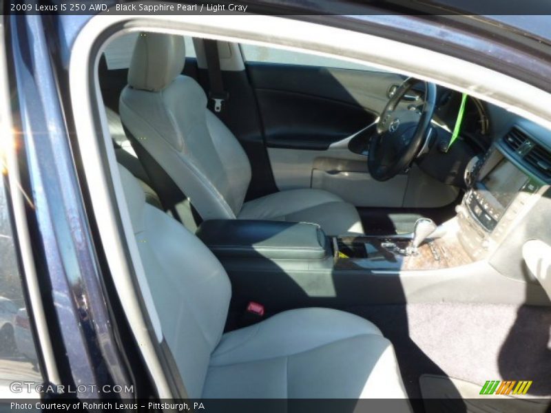 Black Sapphire Pearl / Light Gray 2009 Lexus IS 250 AWD