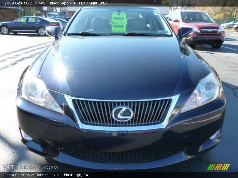 Black Sapphire Pearl / Light Gray 2009 Lexus IS 250 AWD