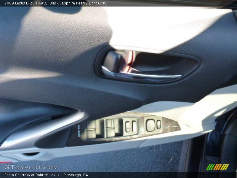 Black Sapphire Pearl / Light Gray 2009 Lexus IS 250 AWD