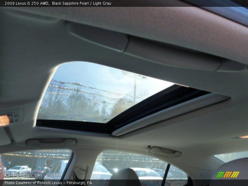 Black Sapphire Pearl / Light Gray 2009 Lexus IS 250 AWD