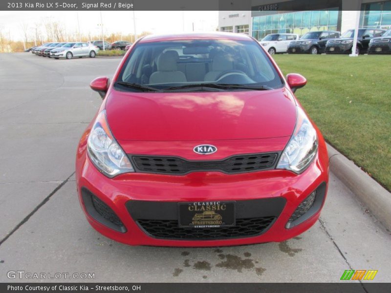 Signal Red / Beige 2013 Kia Rio LX 5-Door