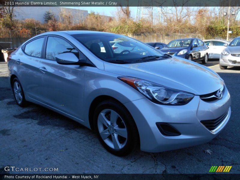 Shimmering Silver Metallic / Gray 2011 Hyundai Elantra Limited