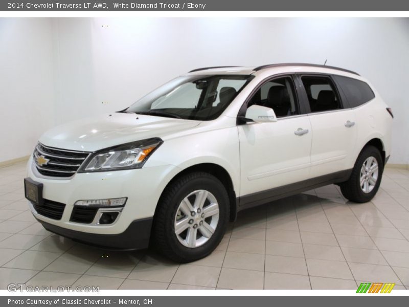 White Diamond Tricoat / Ebony 2014 Chevrolet Traverse LT AWD