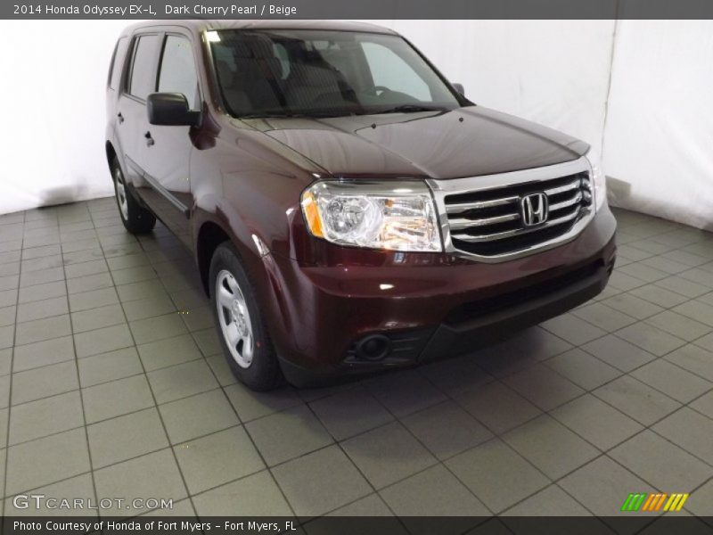 Dark Cherry Pearl / Beige 2014 Honda Odyssey EX-L