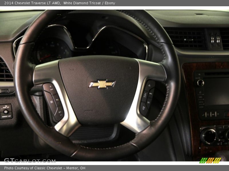 White Diamond Tricoat / Ebony 2014 Chevrolet Traverse LT AWD