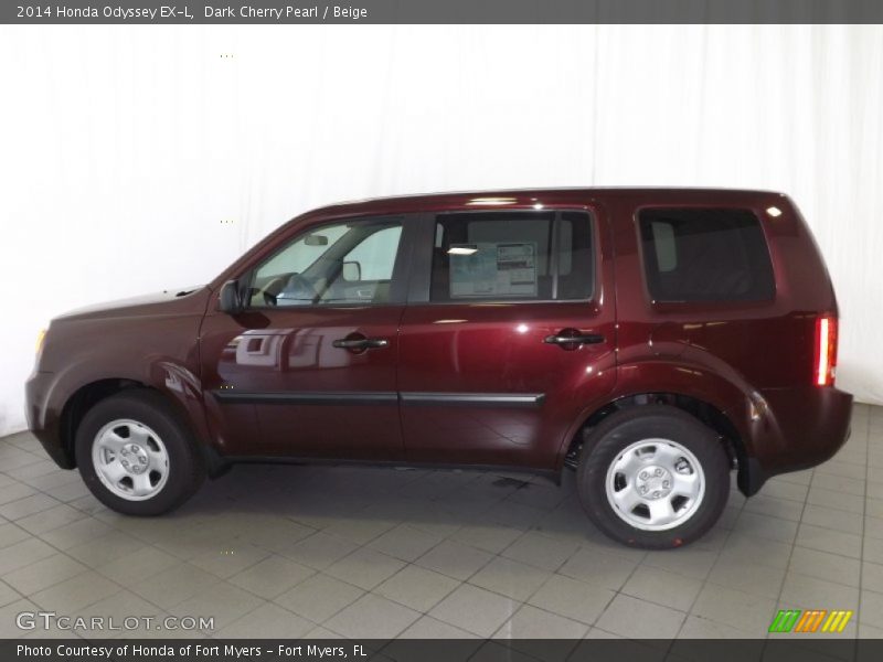Dark Cherry Pearl / Beige 2014 Honda Odyssey EX-L