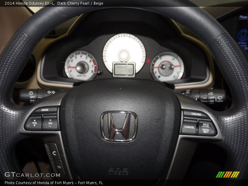 Dark Cherry Pearl / Beige 2014 Honda Odyssey EX-L