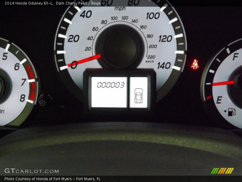 Dark Cherry Pearl / Beige 2014 Honda Odyssey EX-L