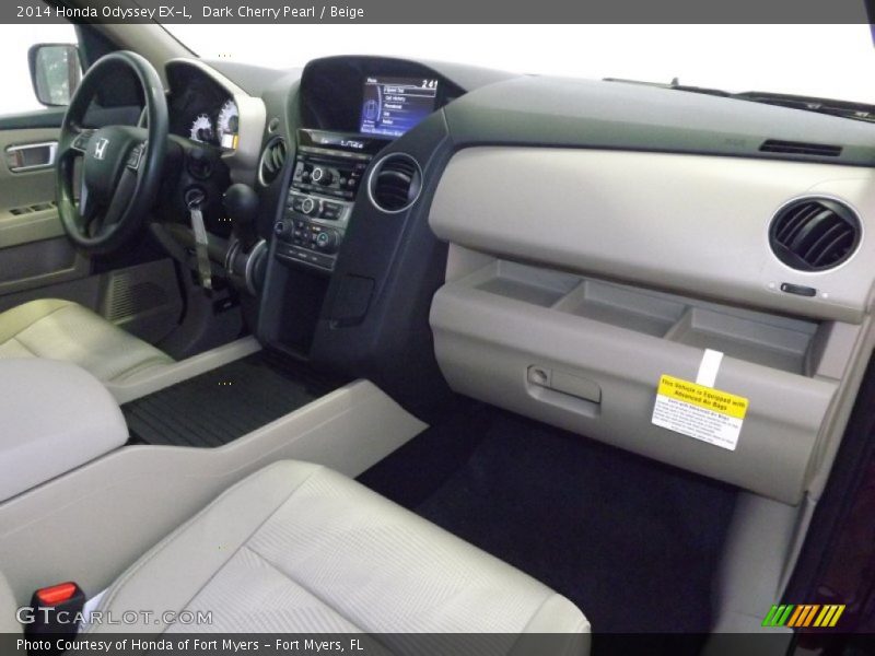 Dark Cherry Pearl / Beige 2014 Honda Odyssey EX-L