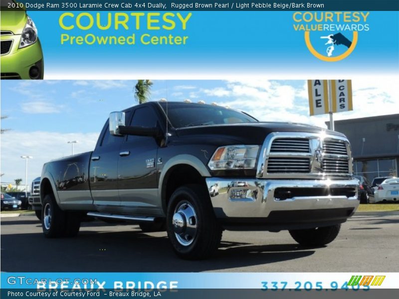 Rugged Brown Pearl / Light Pebble Beige/Bark Brown 2010 Dodge Ram 3500 Laramie Crew Cab 4x4 Dually