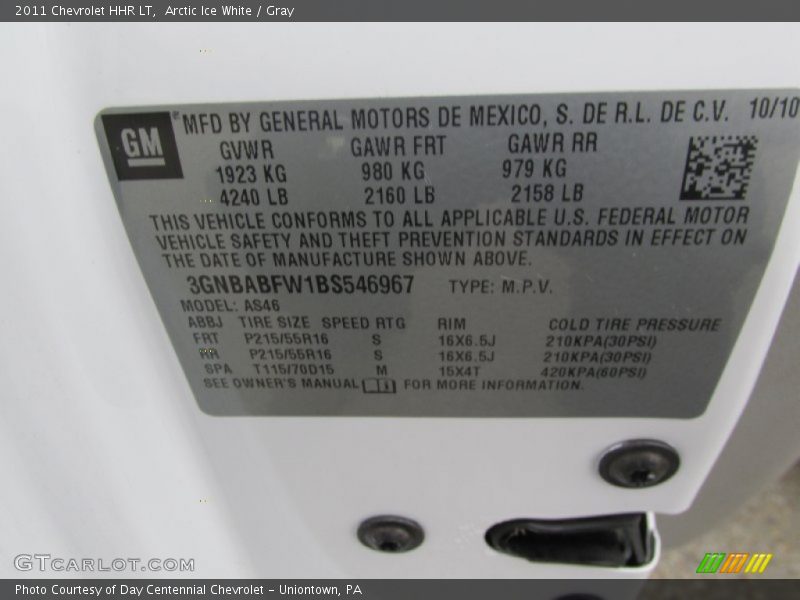 Arctic Ice White / Gray 2011 Chevrolet HHR LT