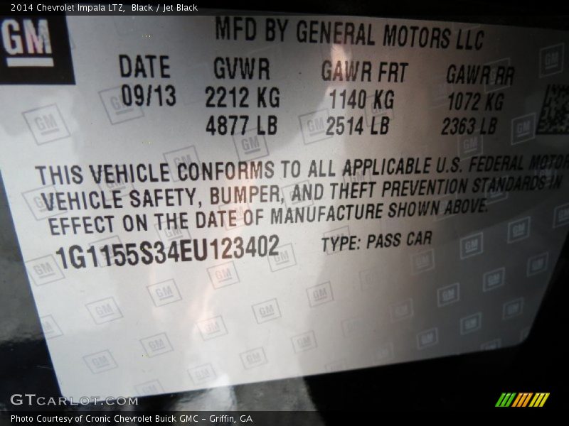 Black / Jet Black 2014 Chevrolet Impala LTZ