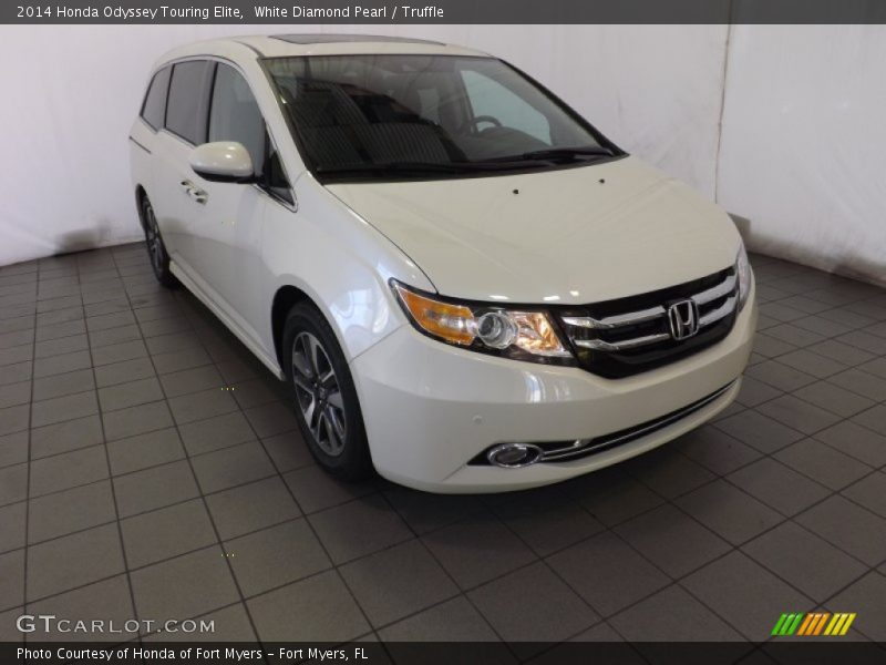 White Diamond Pearl / Truffle 2014 Honda Odyssey Touring Elite