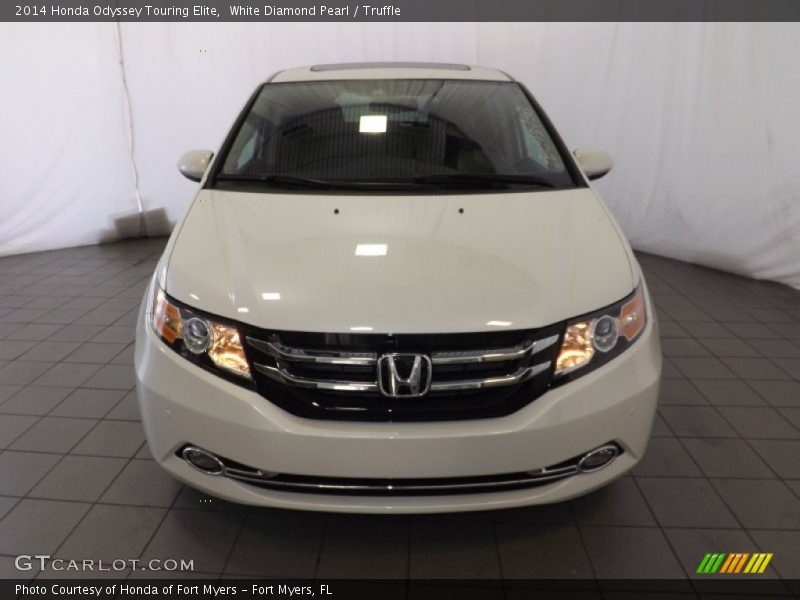 White Diamond Pearl / Truffle 2014 Honda Odyssey Touring Elite