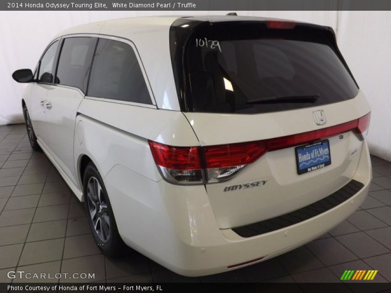 White Diamond Pearl / Truffle 2014 Honda Odyssey Touring Elite