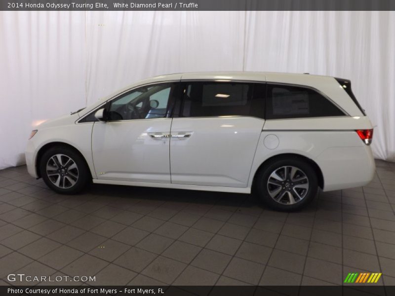 White Diamond Pearl / Truffle 2014 Honda Odyssey Touring Elite