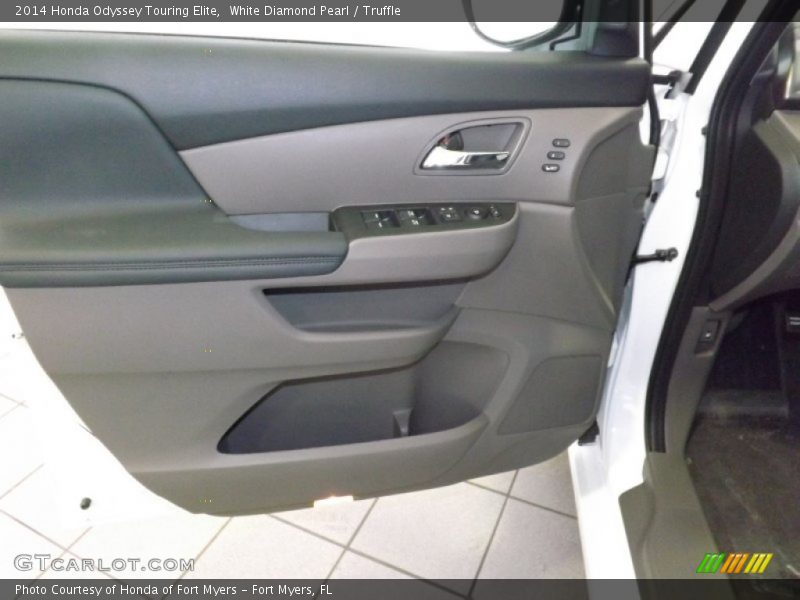 White Diamond Pearl / Truffle 2014 Honda Odyssey Touring Elite