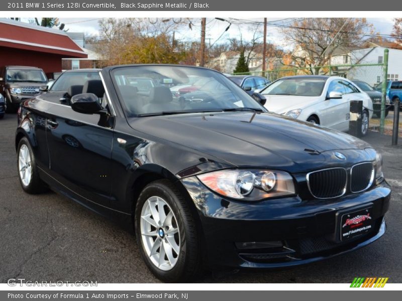 Black Sapphire Metallic / Black 2011 BMW 1 Series 128i Convertible