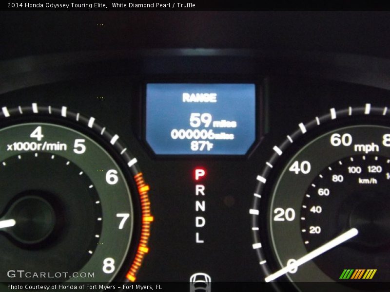 White Diamond Pearl / Truffle 2014 Honda Odyssey Touring Elite