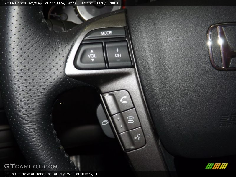 White Diamond Pearl / Truffle 2014 Honda Odyssey Touring Elite