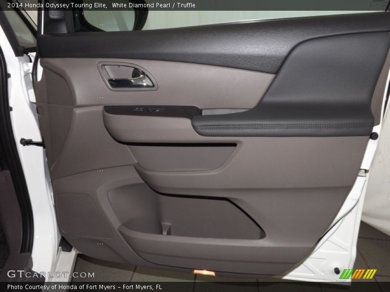 White Diamond Pearl / Truffle 2014 Honda Odyssey Touring Elite