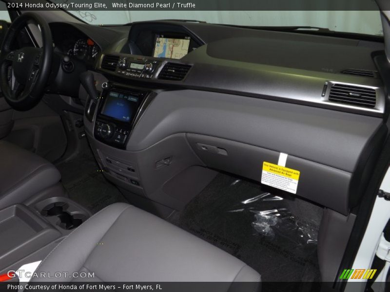 White Diamond Pearl / Truffle 2014 Honda Odyssey Touring Elite