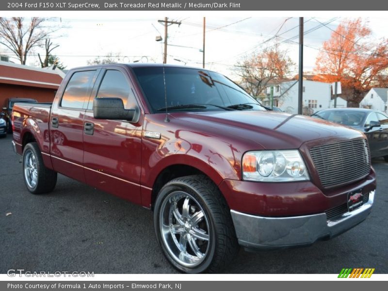 Dark Toreador Red Metallic / Medium/Dark Flint 2004 Ford F150 XLT SuperCrew