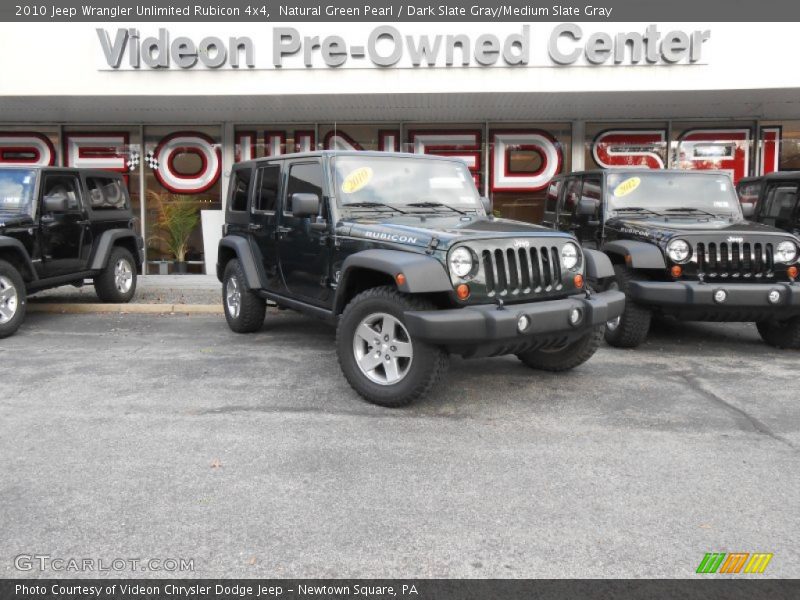 Natural Green Pearl / Dark Slate Gray/Medium Slate Gray 2010 Jeep Wrangler Unlimited Rubicon 4x4