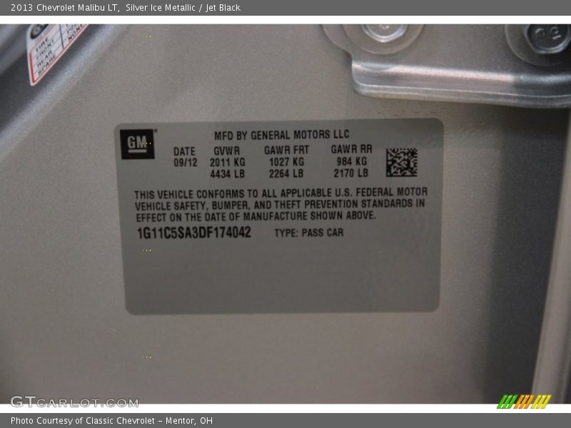 Silver Ice Metallic / Jet Black 2013 Chevrolet Malibu LT