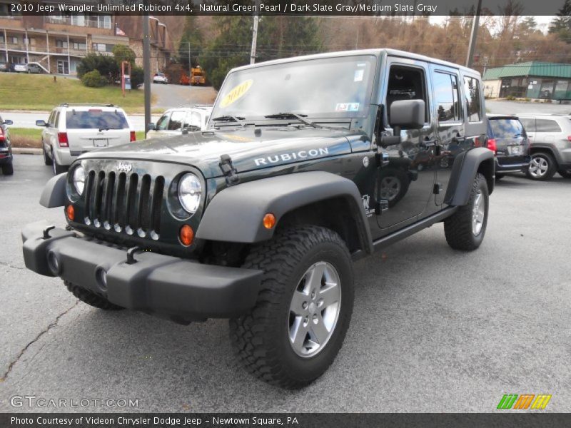 Natural Green Pearl / Dark Slate Gray/Medium Slate Gray 2010 Jeep Wrangler Unlimited Rubicon 4x4