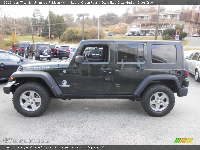 Natural Green Pearl / Dark Slate Gray/Medium Slate Gray 2010 Jeep Wrangler Unlimited Rubicon 4x4