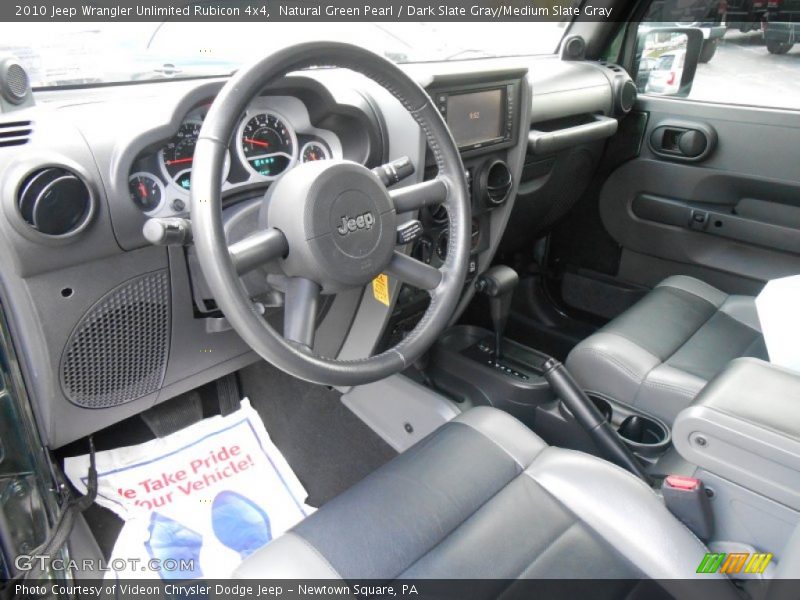 Natural Green Pearl / Dark Slate Gray/Medium Slate Gray 2010 Jeep Wrangler Unlimited Rubicon 4x4