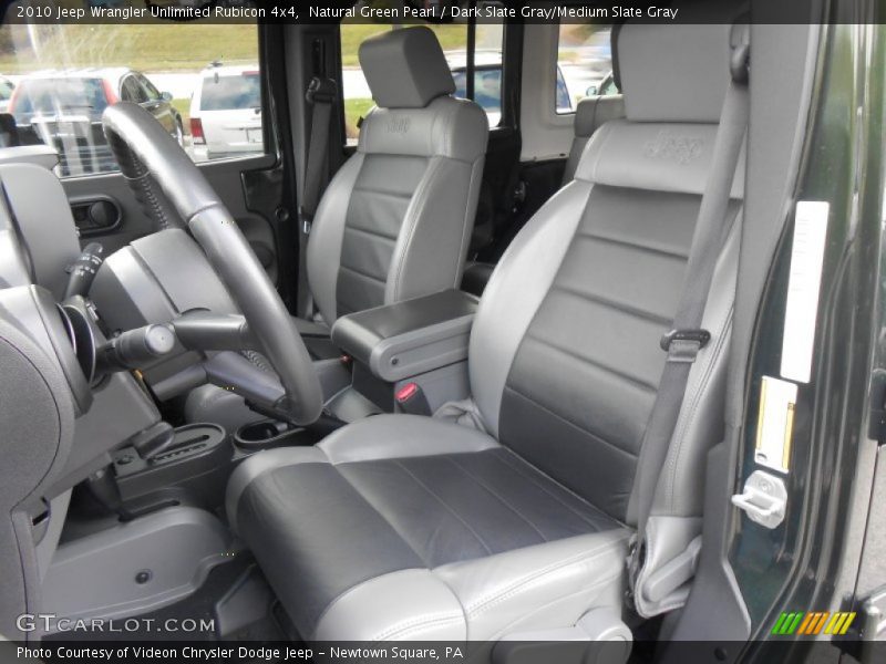 Natural Green Pearl / Dark Slate Gray/Medium Slate Gray 2010 Jeep Wrangler Unlimited Rubicon 4x4