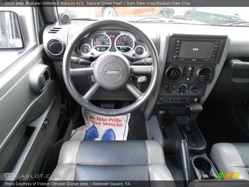 Natural Green Pearl / Dark Slate Gray/Medium Slate Gray 2010 Jeep Wrangler Unlimited Rubicon 4x4