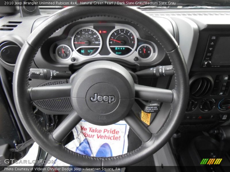 Natural Green Pearl / Dark Slate Gray/Medium Slate Gray 2010 Jeep Wrangler Unlimited Rubicon 4x4