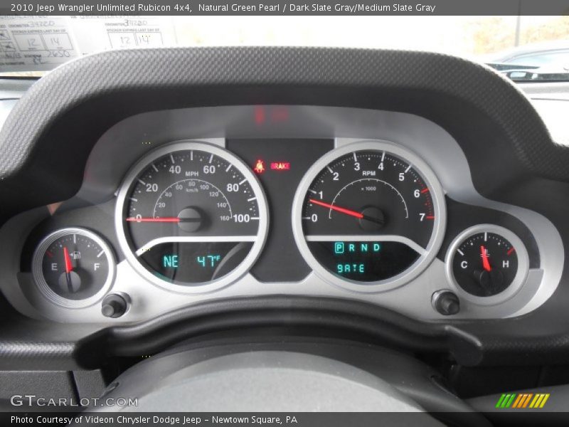 Natural Green Pearl / Dark Slate Gray/Medium Slate Gray 2010 Jeep Wrangler Unlimited Rubicon 4x4