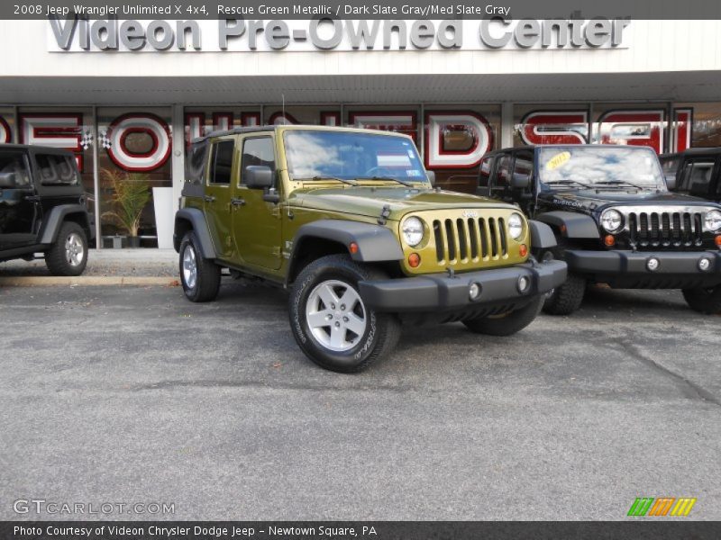 Rescue Green Metallic / Dark Slate Gray/Med Slate Gray 2008 Jeep Wrangler Unlimited X 4x4