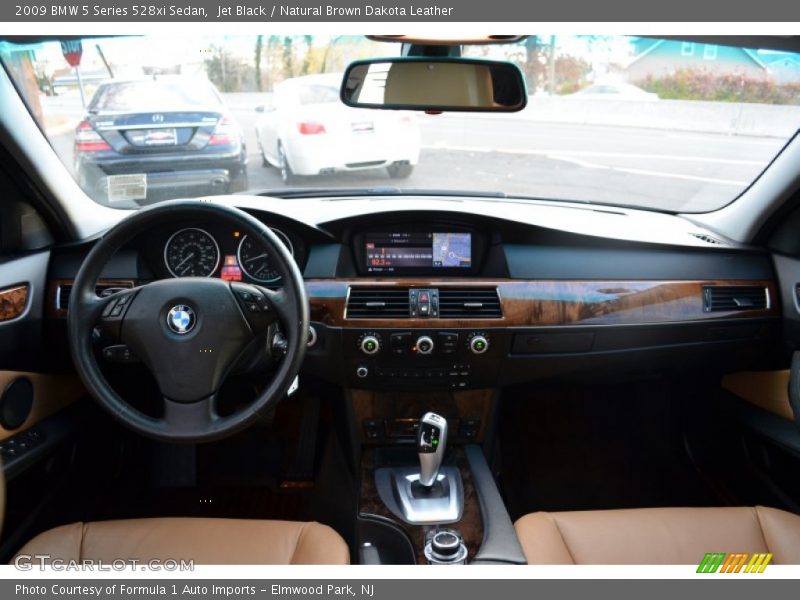 Jet Black / Natural Brown Dakota Leather 2009 BMW 5 Series 528xi Sedan