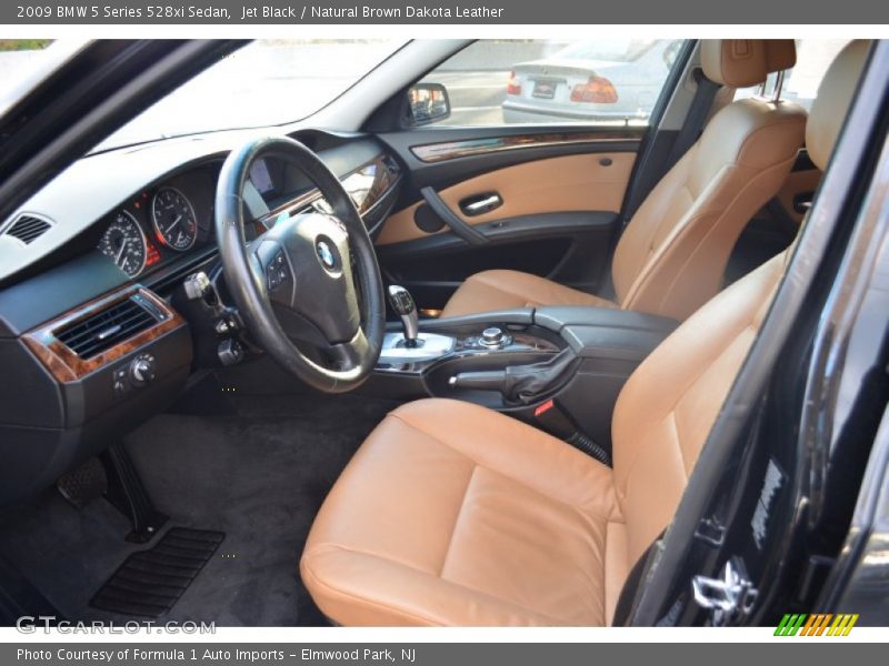 Jet Black / Natural Brown Dakota Leather 2009 BMW 5 Series 528xi Sedan