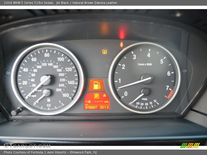 Jet Black / Natural Brown Dakota Leather 2009 BMW 5 Series 528xi Sedan