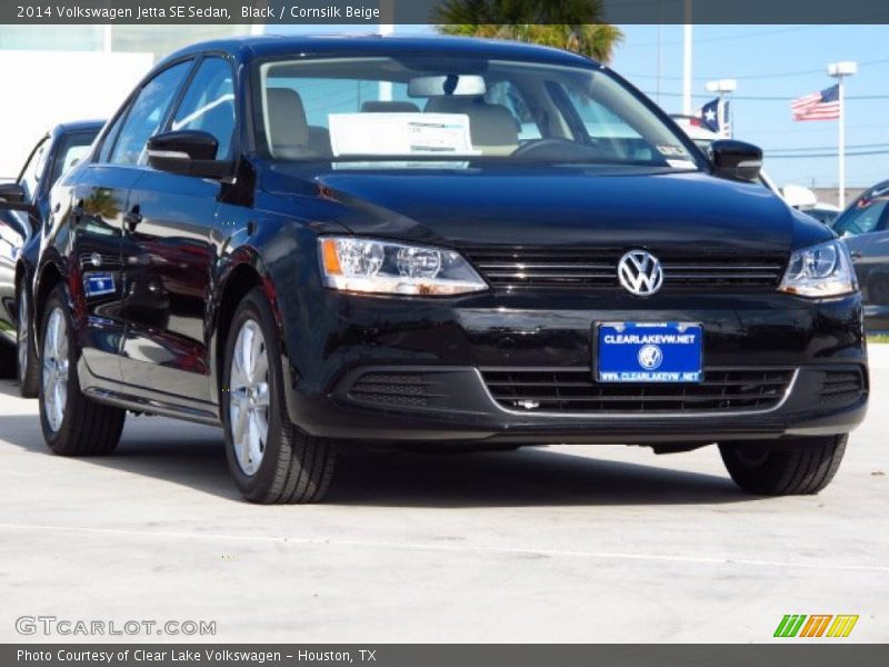 Black / Cornsilk Beige 2014 Volkswagen Jetta SE Sedan