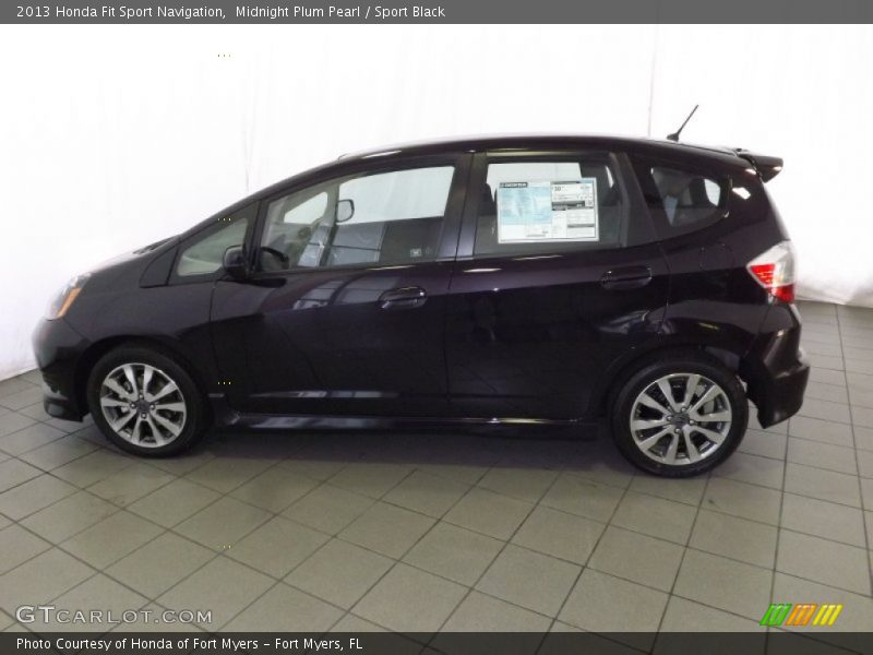 Midnight Plum Pearl / Sport Black 2013 Honda Fit Sport Navigation