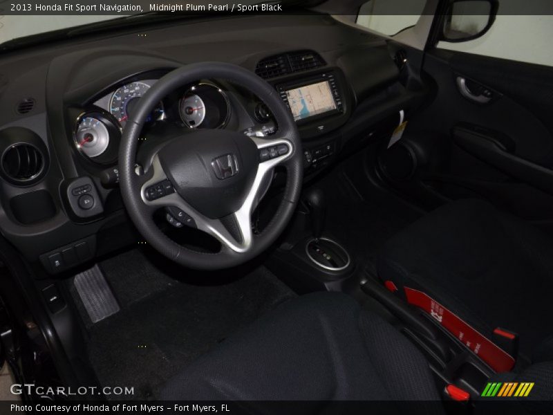 Midnight Plum Pearl / Sport Black 2013 Honda Fit Sport Navigation