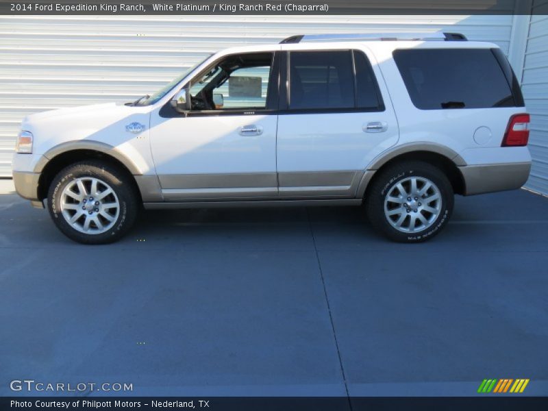 White Platinum / King Ranch Red (Chaparral) 2014 Ford Expedition King Ranch
