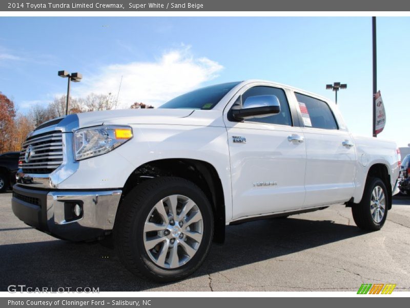 Super White / Sand Beige 2014 Toyota Tundra Limited Crewmax