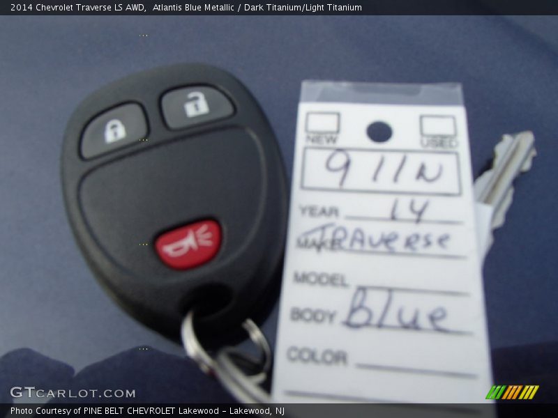 Atlantis Blue Metallic / Dark Titanium/Light Titanium 2014 Chevrolet Traverse LS AWD