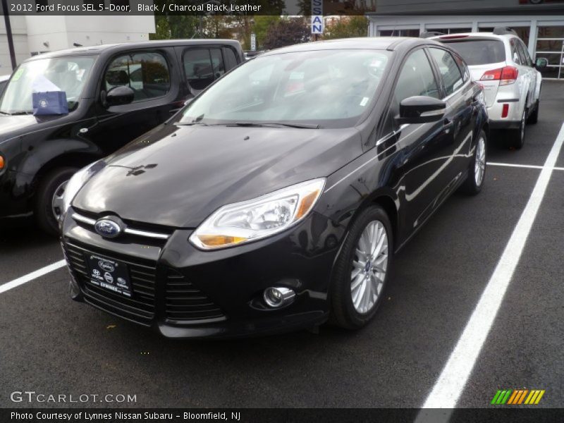Black / Charcoal Black Leather 2012 Ford Focus SEL 5-Door
