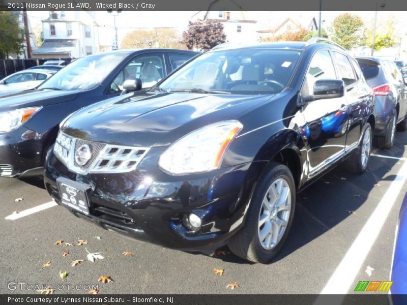 Wicked Black / Gray 2011 Nissan Rogue SL AWD
