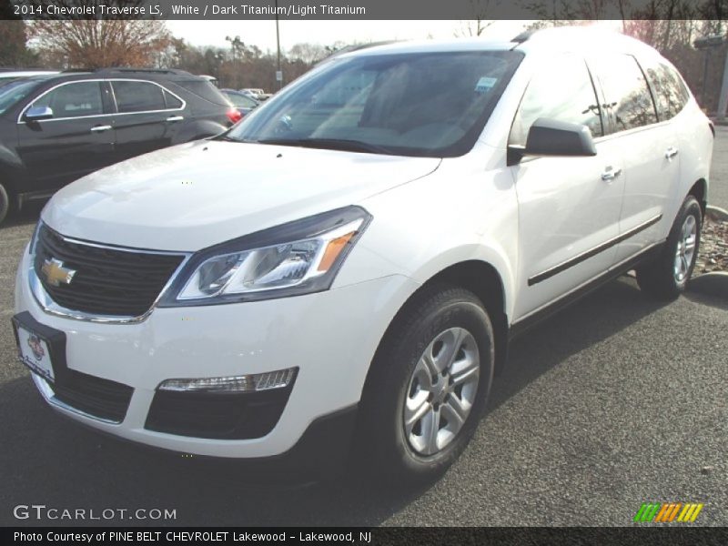 White / Dark Titanium/Light Titanium 2014 Chevrolet Traverse LS