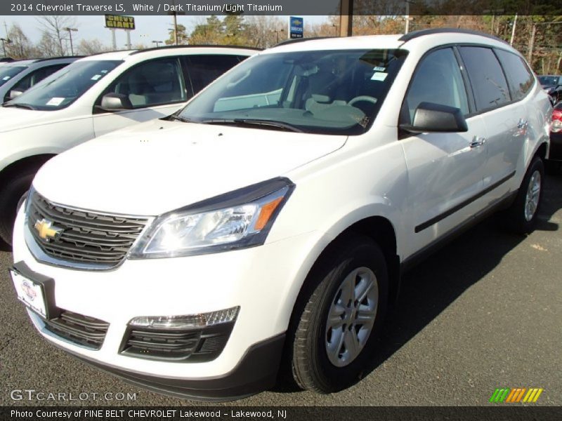 White / Dark Titanium/Light Titanium 2014 Chevrolet Traverse LS